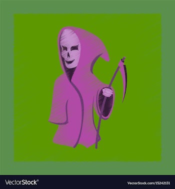 Flat shading style icon halloween death scythe vector image