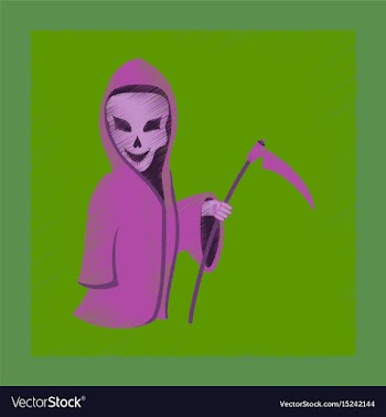 Flat shading style icon halloween death scythe vector image