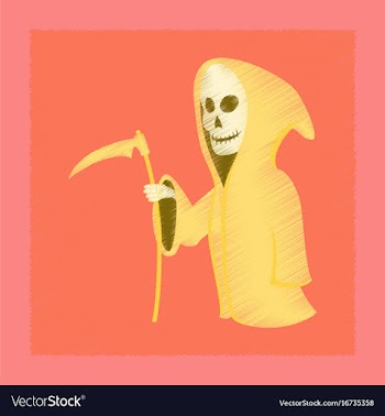 Flat shading style icon halloween death scythe vector image