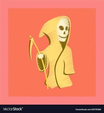 Flat shading style icon halloween death scythe vector image