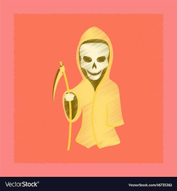 Flat shading style icon halloween death scythe vector image
