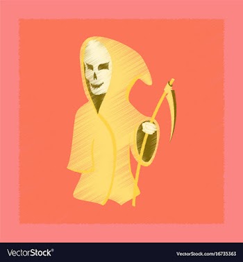 Flat shading style icon halloween death scythe vector image