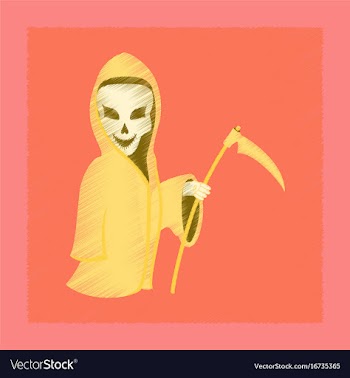 Flat shading style icon halloween death scythe vector image