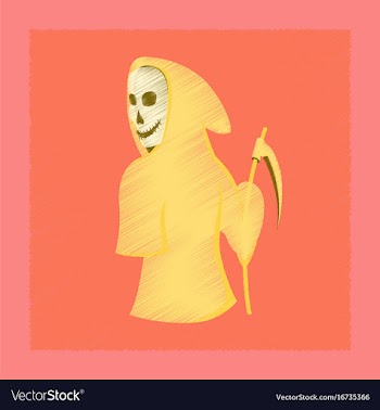 Flat shading style icon halloween death scythe vector image