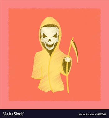 Flat shading style icon halloween death scythe vector image