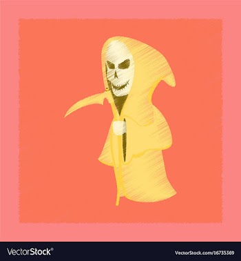 Flat shading style icon halloween death scythe vector image