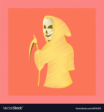 Flat shading style icon halloween death scythe vector image