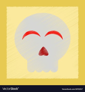 Flat shading style icon halloween emotion skull vector image
