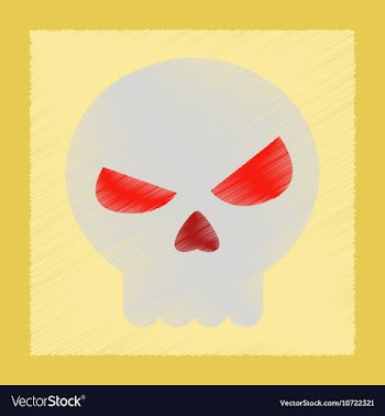 Flat shading style icon halloween emotion skull vector image