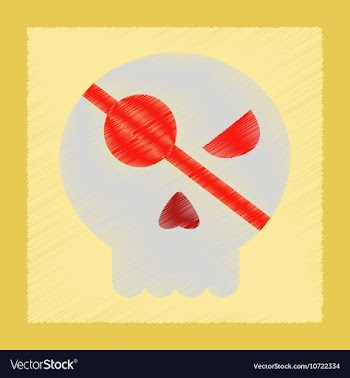 Flat shading style icon halloween emotion skull vector image