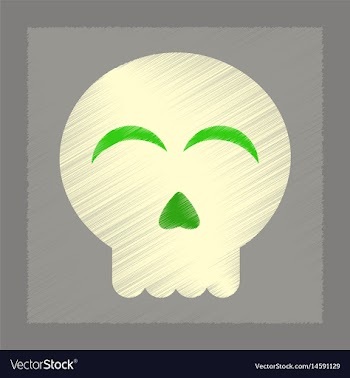 Flat shading style icon halloween emotion skull vector image