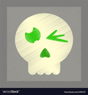 Flat shading style icon halloween emotion skull vector image