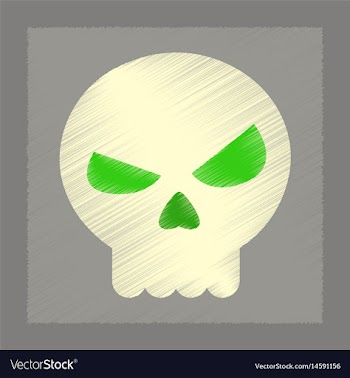 Flat shading style icon halloween emotion skull vector image