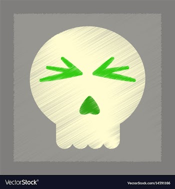 Flat shading style icon halloween emotion skull vector image