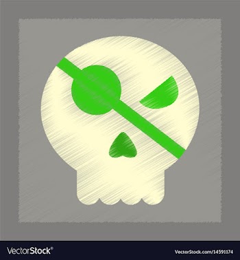 Flat shading style icon halloween emotion skull vector image