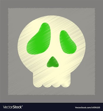 Flat shading style icon halloween emotion skull vector image
