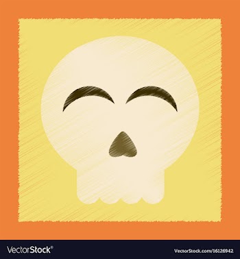 Flat shading style icon halloween emotion skull vector image