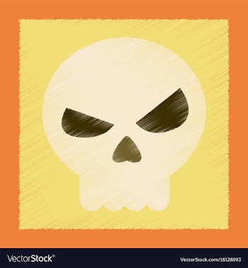 Flat shading style icon halloween emotion skull vector image
