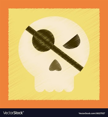 Flat shading style icon halloween emotion skull vector image