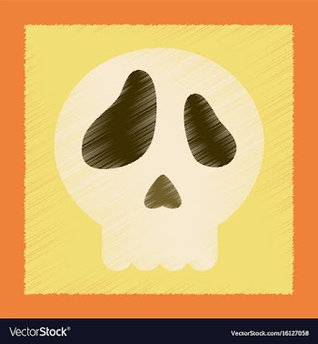Flat shading style icon halloween emotion skull vector image