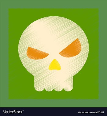 Flat shading style icon halloween emotion skull vector image