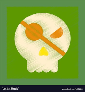 Flat shading style icon halloween emotion skull vector image