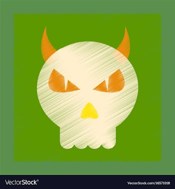 Flat shading style icon halloween emotion skull vector image