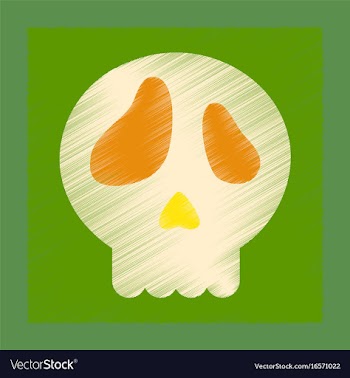 Flat shading style icon halloween emotion skull vector image
