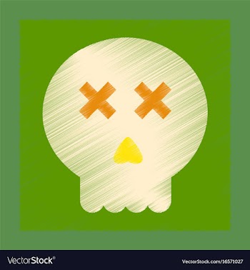 Flat shading style icon halloween emotion skull vector image