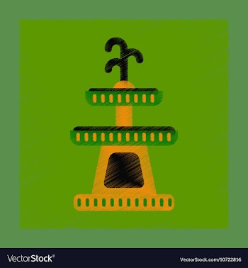 Flat shading style icon halloween fountain vector image