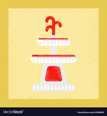 Flat shading style icon halloween fountain vector image
