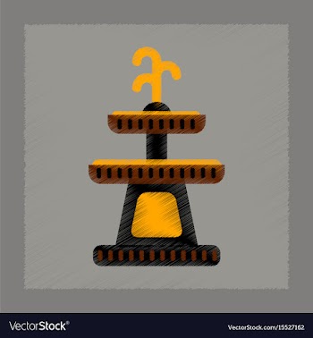 Flat shading style icon halloween fountain vector image
