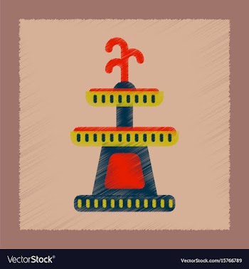 Flat shading style icon halloween fountain vector image