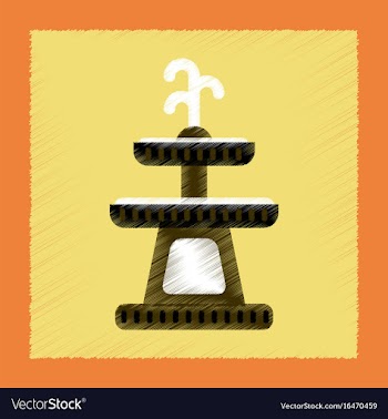 Flat shading style icon halloween fountain vector image