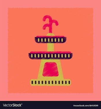 Flat shading style icon halloween fountain vector image