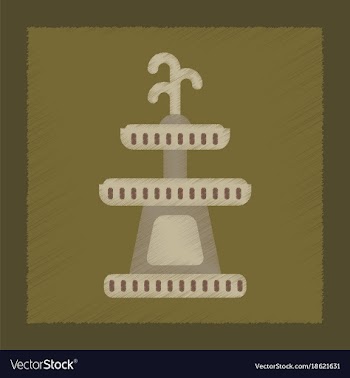 Flat shading style icon halloween fountain vector image