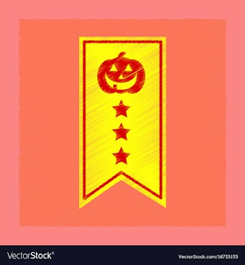 Flat shading style icon halloween garland vector image