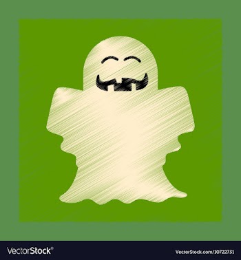 Flat shading style icon Halloween ghost vector image