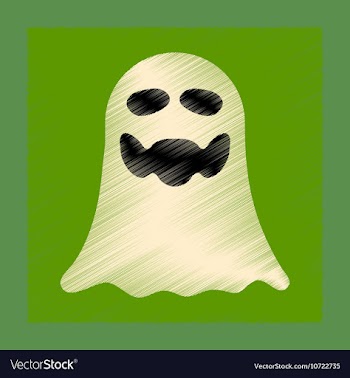 Flat shading style icon Halloween ghost vector image