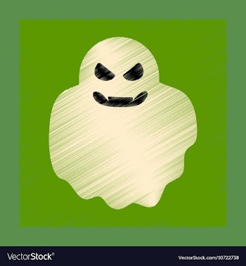 Flat shading style icon Halloween ghost vector image