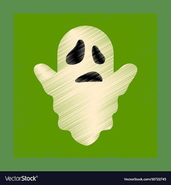 Flat shading style icon Halloween ghost vector image