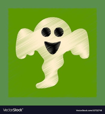 Flat shading style icon Halloween ghost vector image