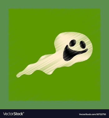 Flat shading style icon Halloween ghost vector image