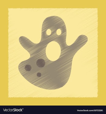 Flat shading style icon halloween ghost vector image