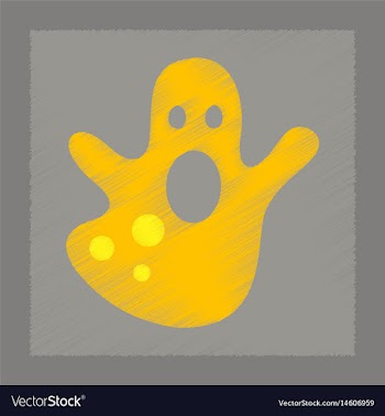 Flat shading style icon halloween ghost vector image
