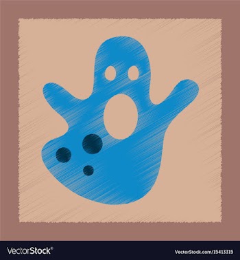 Flat shading style icon halloween ghost vector image