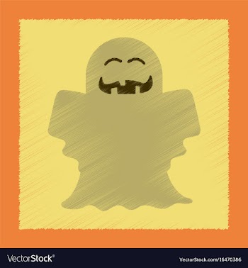 Flat shading style icon halloween ghost vector image
