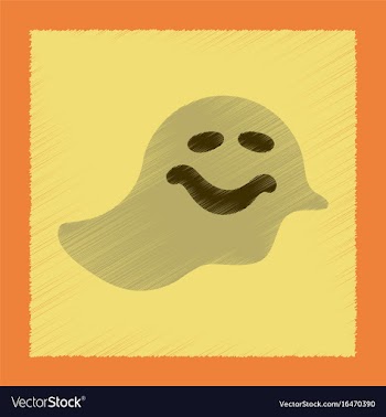 Flat shading style icon halloween ghost vector image