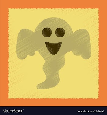 Flat shading style icon halloween ghost vector image