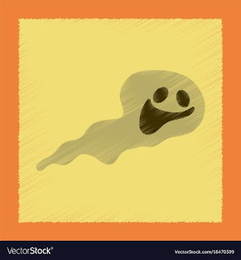 Flat shading style icon halloween ghost vector image